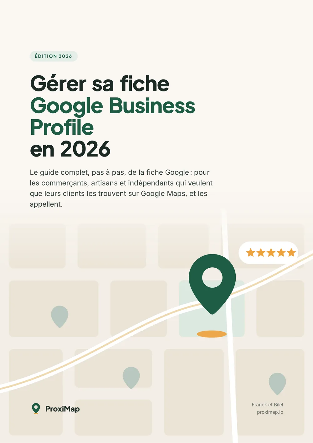 Couverture du guide « Gérer sa fiche Google Business Profile en 2026 », ProxiMap