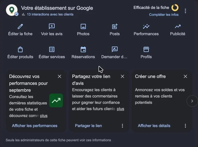 Panneau de gestion de la fiche ProxiMap après la remise en état, avec le logo